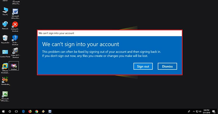 Cách sửa lỗi "We can’t sign into your account" trên Windows 10