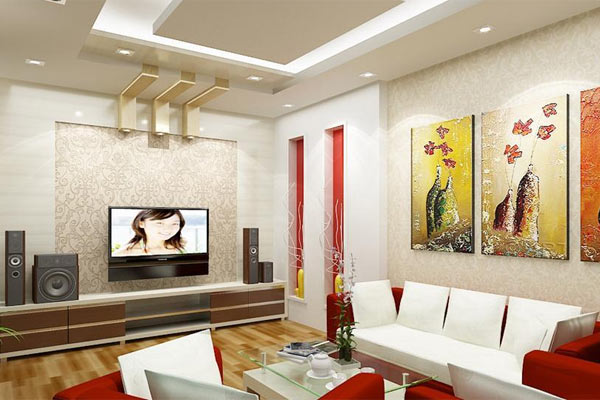 Tường thạch cao phòng khách