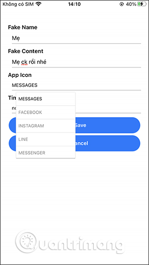 Cách fake tin nhắn iPhone, chế tin nhắn Messenger