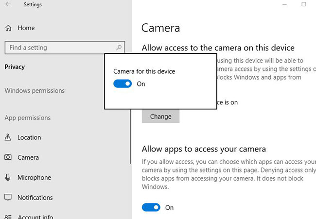 Sửa lỗi Webcam trên Windows 10 bị treo