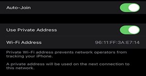 Cách tắt địa chỉ MAC Wi-Fi riêng tư trên iPhone