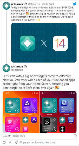 Tài khoản Twitter của AltStore