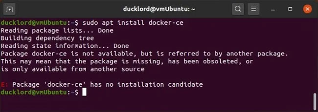 Lỗi “No installation candidate”