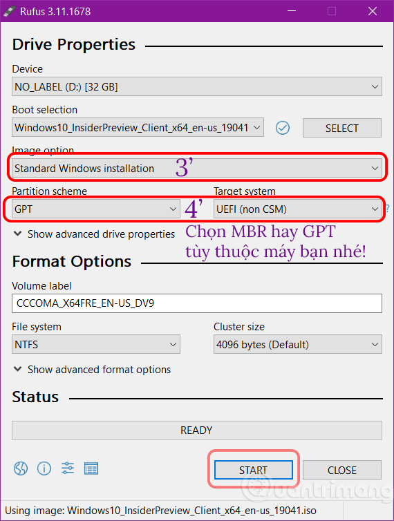 Choose Partition scheme and Target System 2