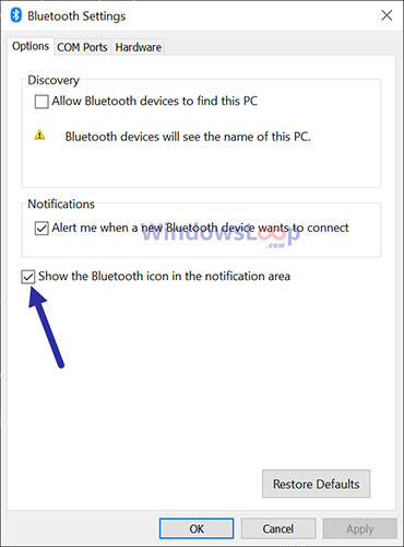 Click OK to save the changes