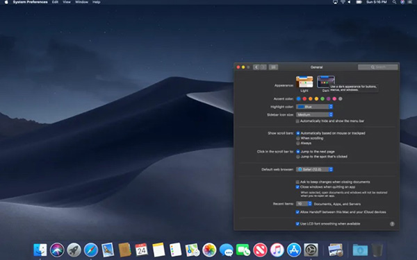 Giao diện màn hình của Mac