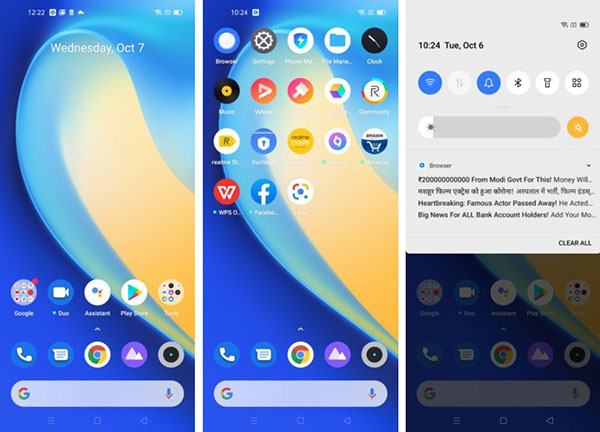 Giao diện người dùng Realme UI khá rối