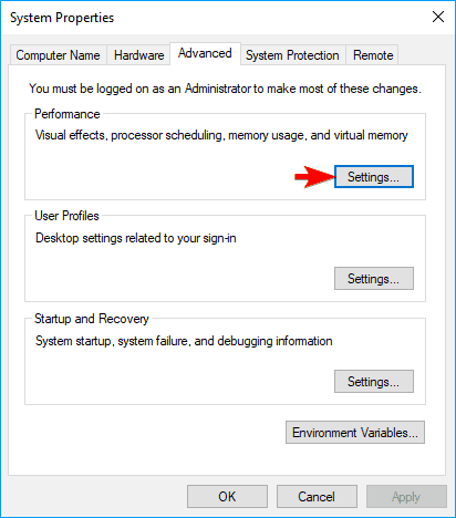 Nhấp vào nút Settings