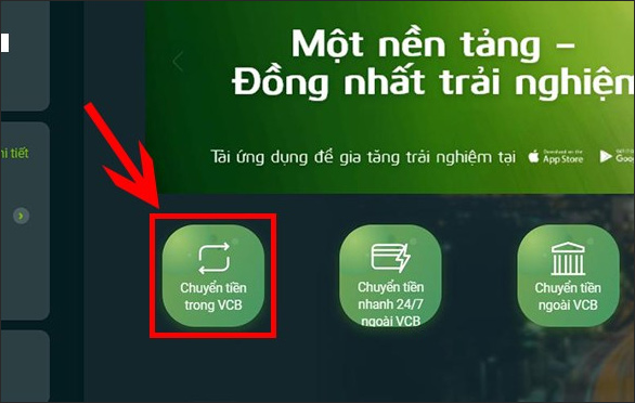 Cách chuyển tiền Vietcombank online