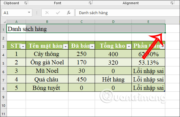 Cách tạo tiêu đề bảng tính Excel - Ảnh minh hoạ 7