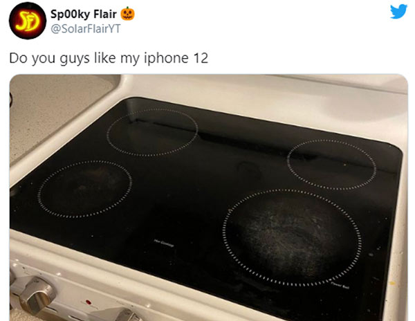 Cụm camera vuông lồi của iPhone 12 tiếp tục được cư dân mạng so sánh với bếp từ