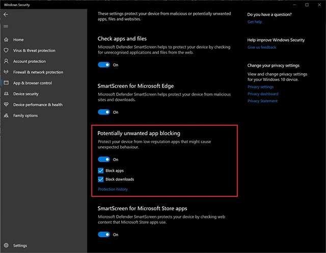 Potentially unwanted app blocking
