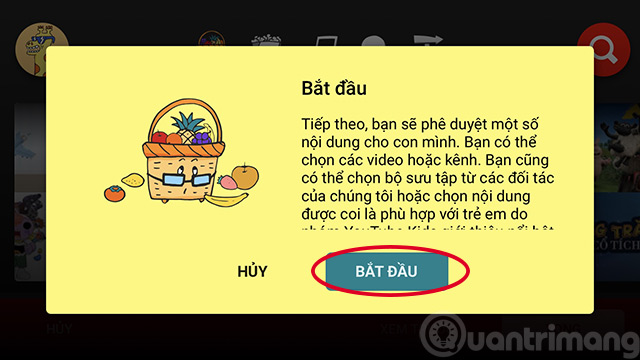 Nhấp vào Bắt đầu