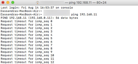 Ping địa chỉ IP từ máy Mac