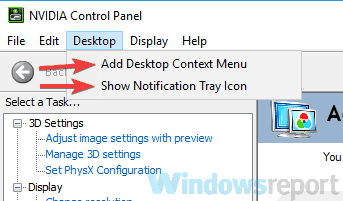 Chọn Add Desktop Context Menu và Show Notification Tray Icon
