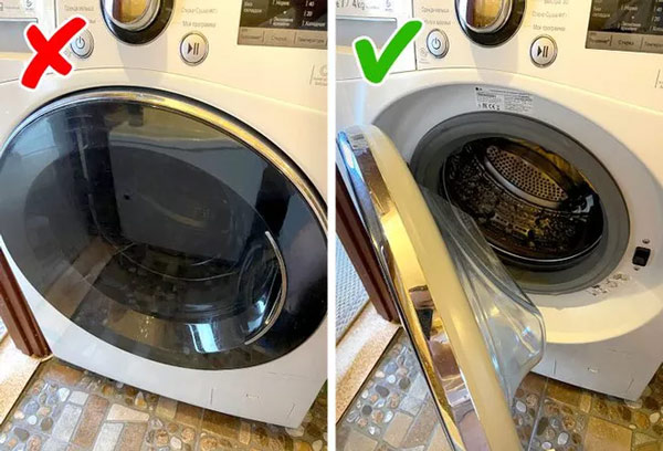 Đóng cửa máy giặt khi không sử dụng