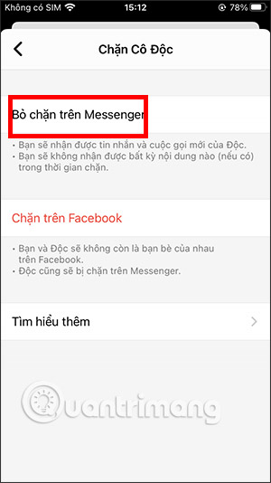 Cách chặn/bỏ ngăn lời nhắn bên trên Facebook Messenger