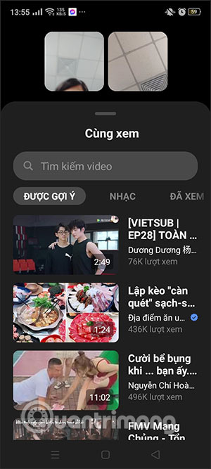 Chọn video muốn xem