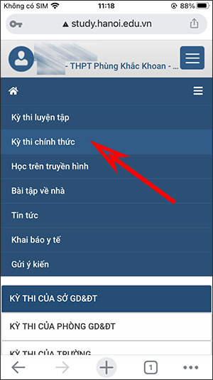 Chọn kỳ thi luyện tập
