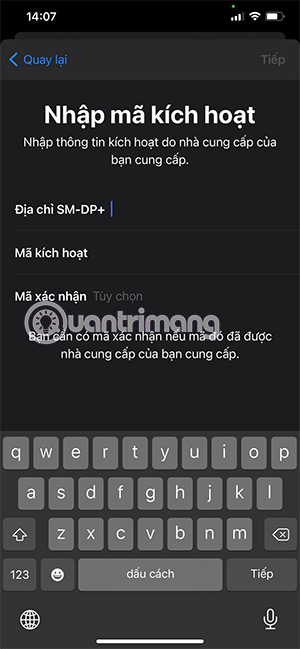 thêm esim vào máy