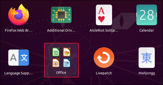 Kéo tất cả các biểu tượng LibreOffice vào một nhóm