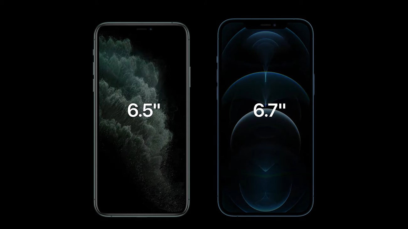 Màn hình của iPhone 12 Pro Max Vs iPhone 11 Pro Max.