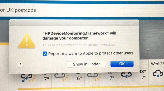 macOS bỗng dưng xác định ứng dụng Amazon Music và driver HP là malware