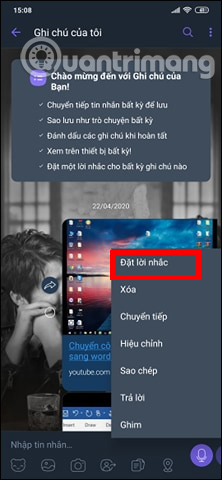 Chọn ghi chú