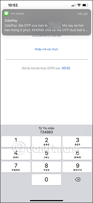 Nhập mã xác minh