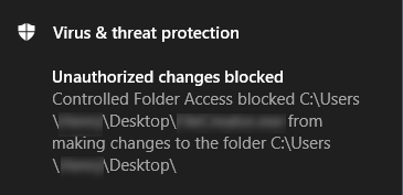 Thông báo Unauthorized changes blocked xuất hiện khi có hành vi xâm nhập hoặc thay đổi trái phép