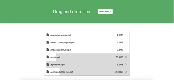 Kéo thả file trên cửa sổ trình duyệt web