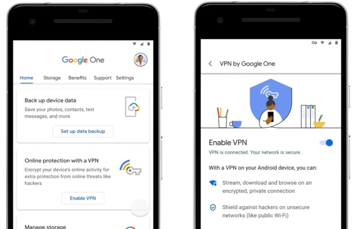 Google One bổ sung thêm dịch vụ VPN