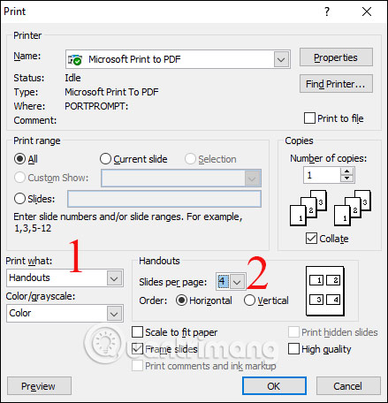Cách in nhiều slide PowerPoint trong một trang giấy - Ảnh minh hoạ 2