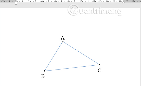 Tạo một vòng tròn ở đỉnh của tam giác