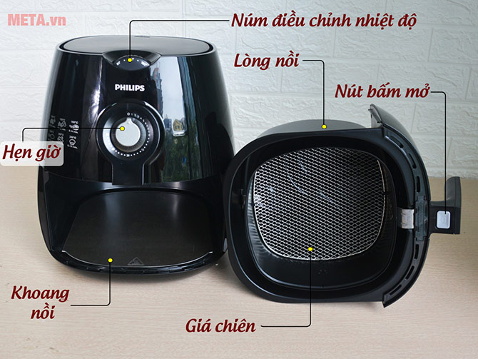 Các bộ phận của nồi chiên không dầu Philips
