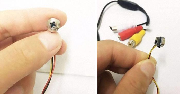 Who would have thought that hidden in a screw head is a tiny spy camera