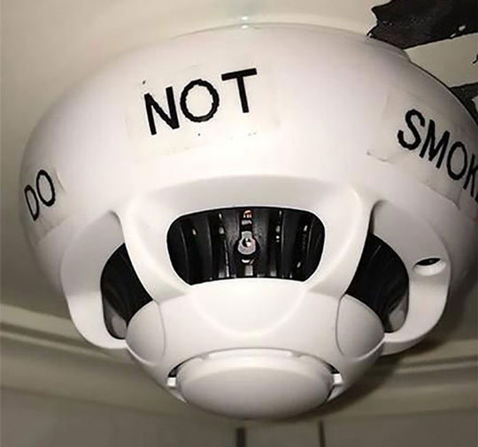 A hidden camera inside the smoke detector
