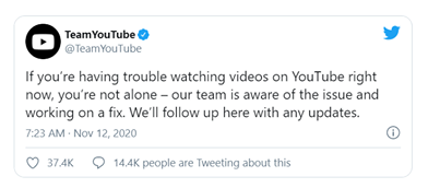 YouTube xác nhận lỗi toàn cầu và đang khẩn trương khắc phục