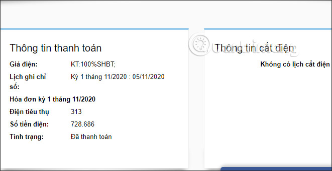 Thông tin hóa đơn 