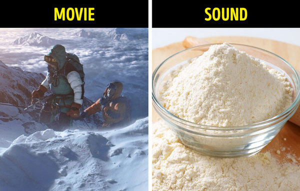 Tiếng bước chân trên tuyết – dùng bột ngô