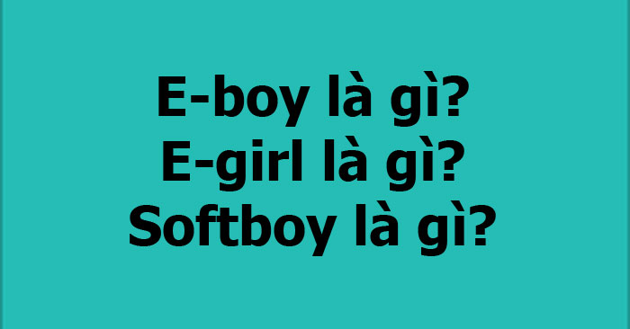 E-boy, e-girl, softboy là gì?