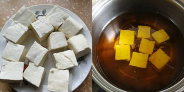 Cho đậu vào chảo 