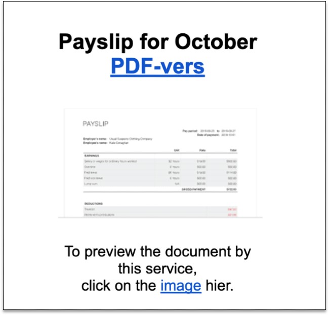 Tài liệu lừa đảo được tạo bằng Google Docs