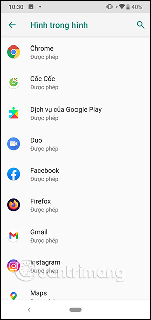 Ứng dụng được hỗ trợ