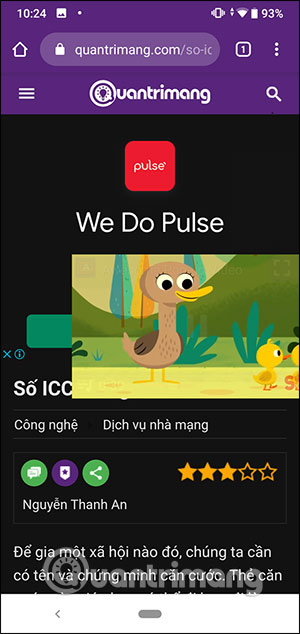 Xem video cửa sổ nổi