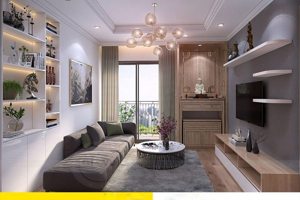 Một phòng thờ nhỏ đặt ngay trong phòng khách