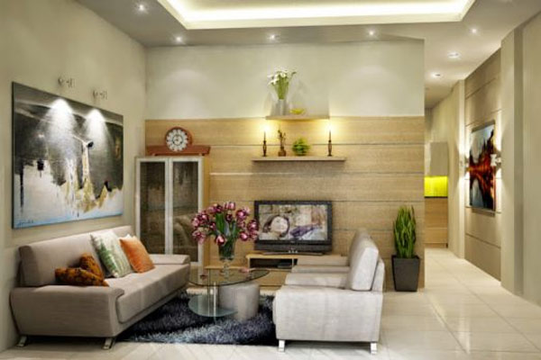 Mẫu phòng khách có bàn thờ đẹp 7