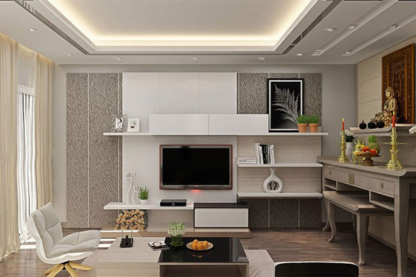 Bàn thờ đặt trong phòng khách