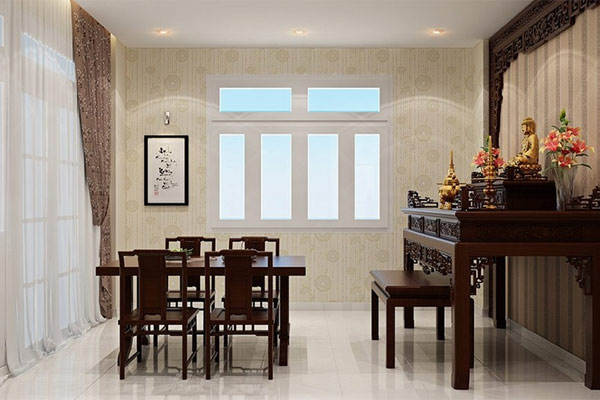 Mẫu phòng khách có bàn thờ đẹp 4