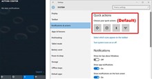 Cách thay đổi số lượng Quick Action hiển thị trong Action Center Windows 10